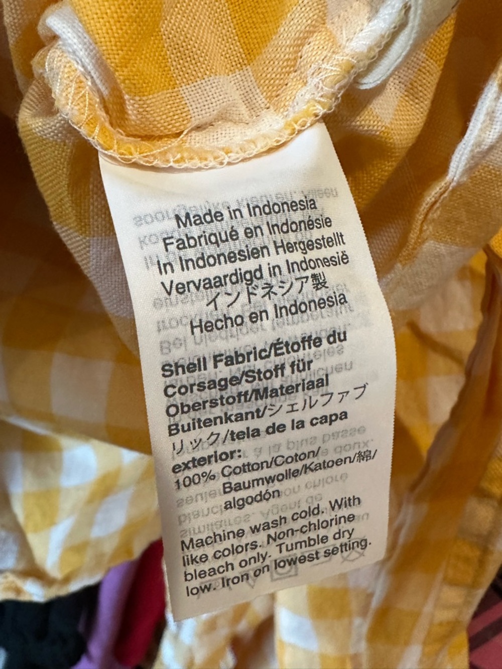 MADEWELL Yellow Gingham Plaid Wrap-Top Cottagecore 🍄 XL Fine Cotton Sash-Tie - Picture 8 of 10